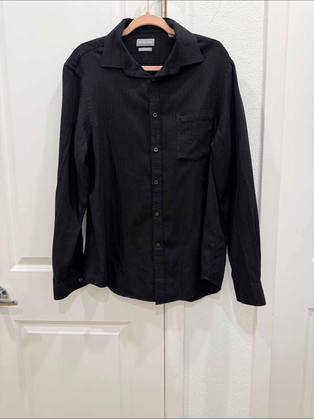 Michael Kors Black Long-Sleeve Dress Shirt
